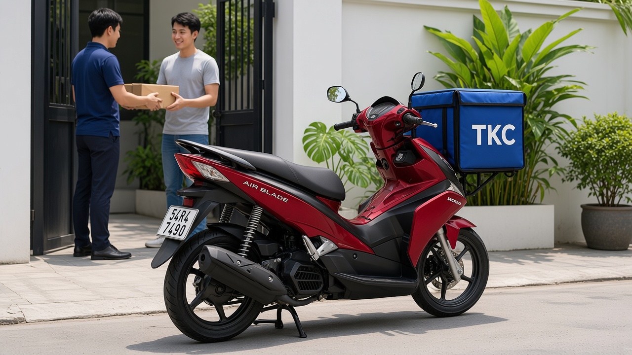 Xe Honda đến lấy hàng tại nhà